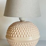 Pale pink ceramic lamp from the 90s