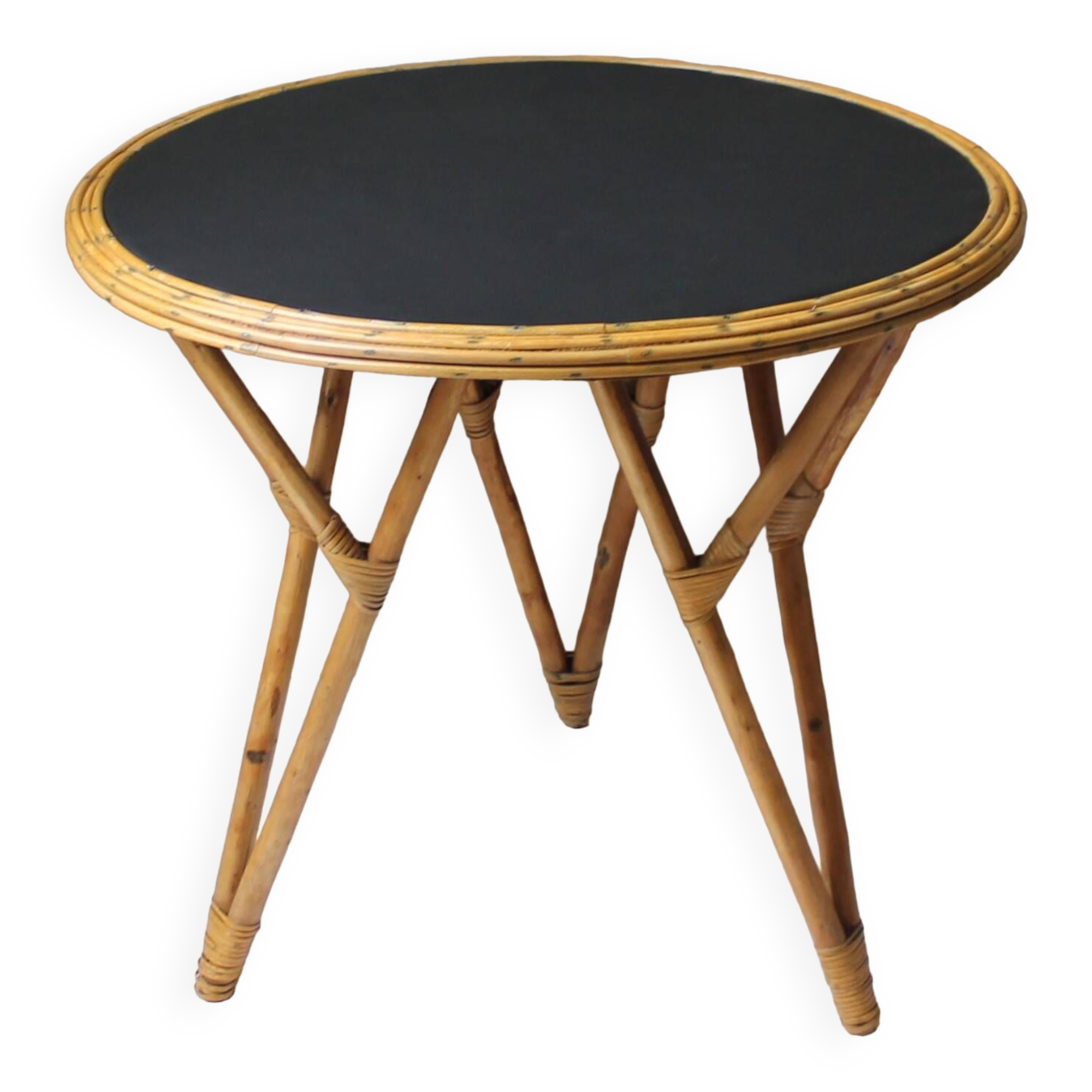 Vintage rattan high table