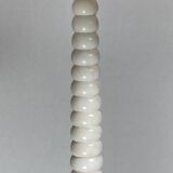 Midcentury French Alabaster floor lamp with bouclé shade, 1950s