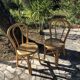 Vintage bamboo chairs and caning