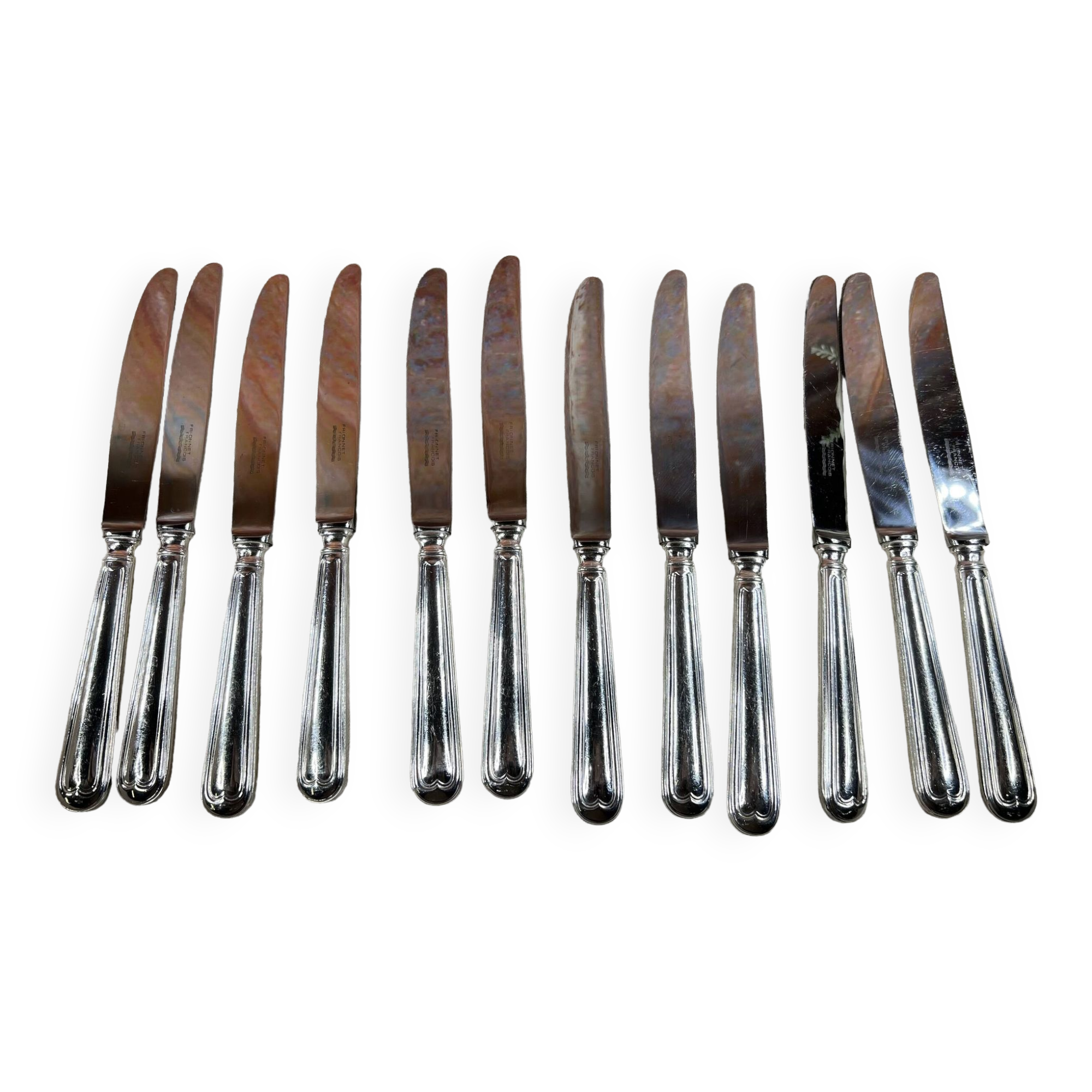 12 FRANÇOIS FRIONNET TABLE KNIVES SILVER METAL