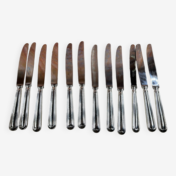 12 FRANÇOIS FRIONNET TABLE KNIVES SILVER METAL