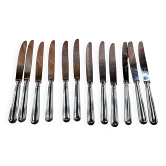 12 FRANÇOIS FRIONNET TABLE KNIVES SILVER METAL