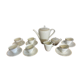 Service à thé en porcelaine de Bavière, filets dorés