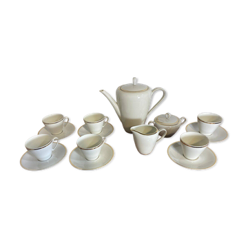 Bavarian porcelain tea service with gold trim.