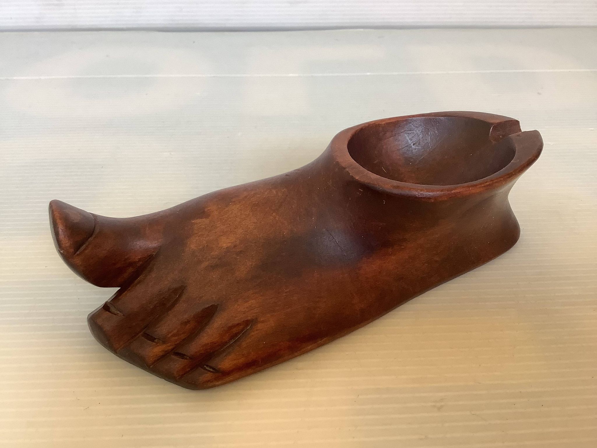 Baguier vide poche cendrier pied en bois