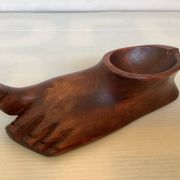 Baguier vide poche cendrier pied en bois