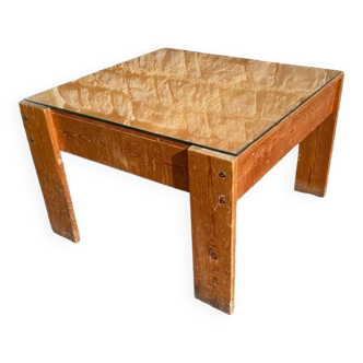 Pine wood coffee table