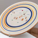 Cream Ceramic Wall Plate from Italy 1980s Studio Ceramics – Hand-Painted, Mid-Century Folk Art