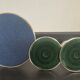 Series of 3 vintage candle holders in silver metal 70s