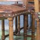 Suite of 9 Henry II chairs in walnut and leather - 1900s