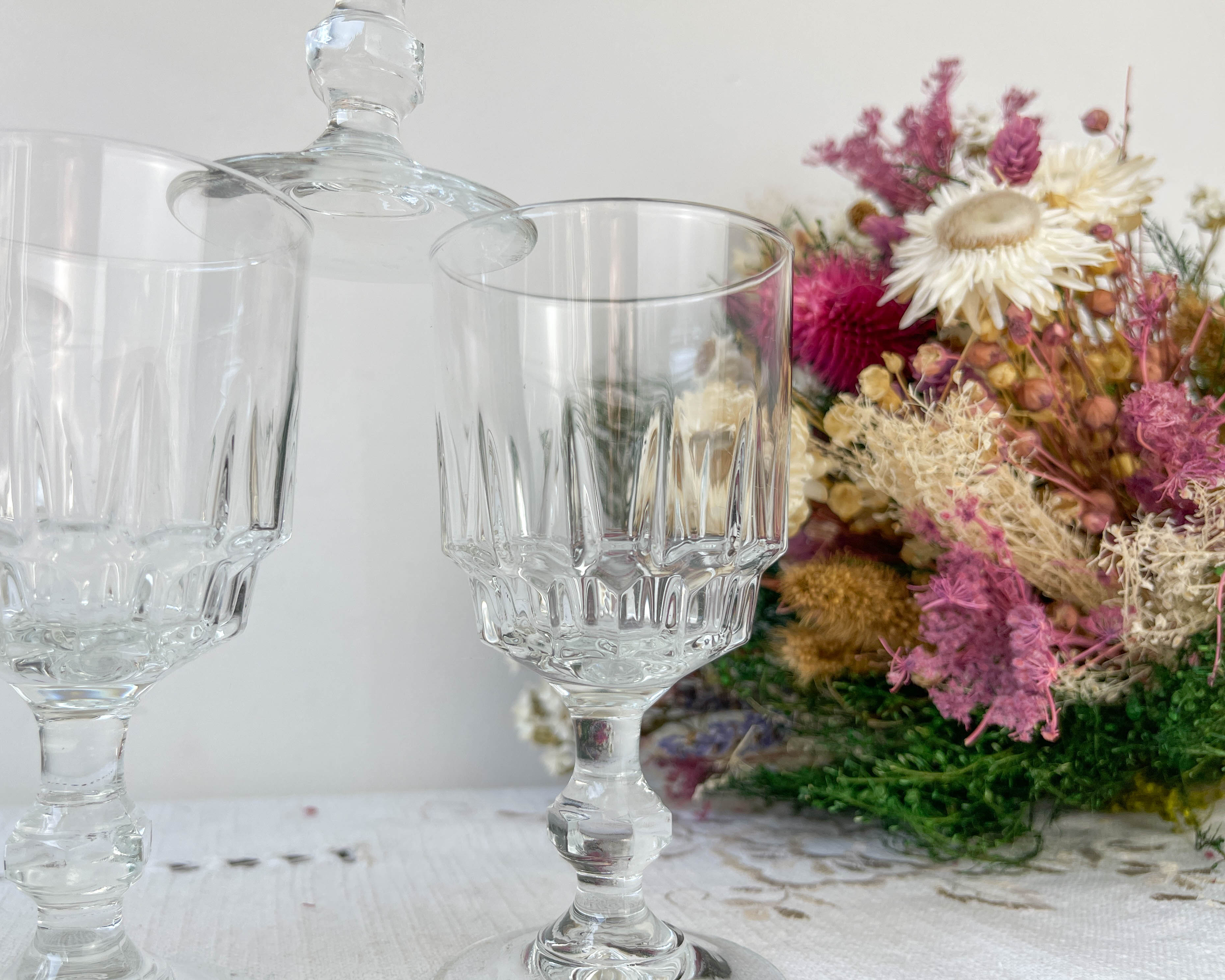 6 verres à vin blanc luminarc modèle lance, 1970 made in france