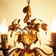 Lustre floral vintage doré par Hans Kögl