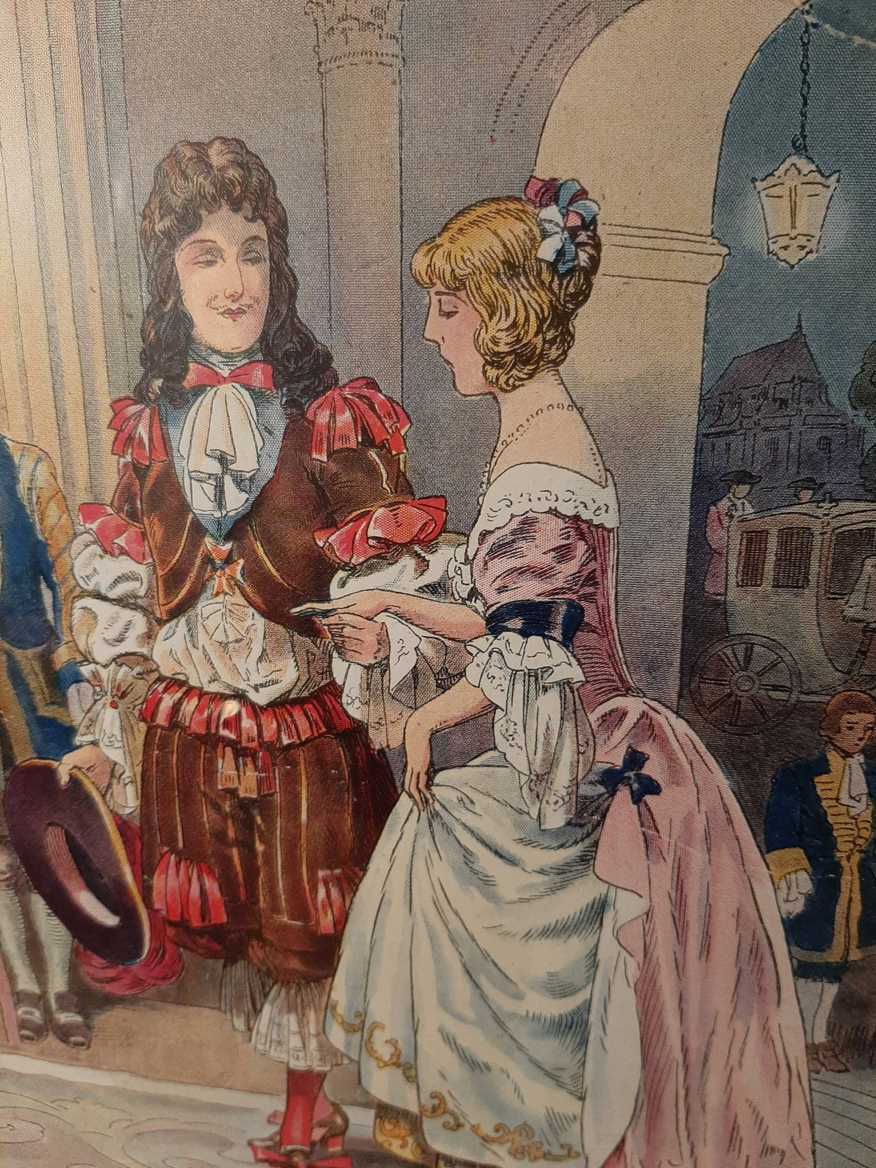 3 old Cinderella illustrations framed under glass