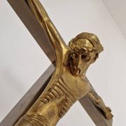 Jean Lambert-Rucki (1888-1967) - Important gilded bronze sculpture - Christ on the cross - Signed