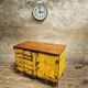 Industrial workbench trolley yellow chest of drawers