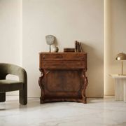 Antique Louis-Philippe hairdresser in walnut and cherry, 19th century.