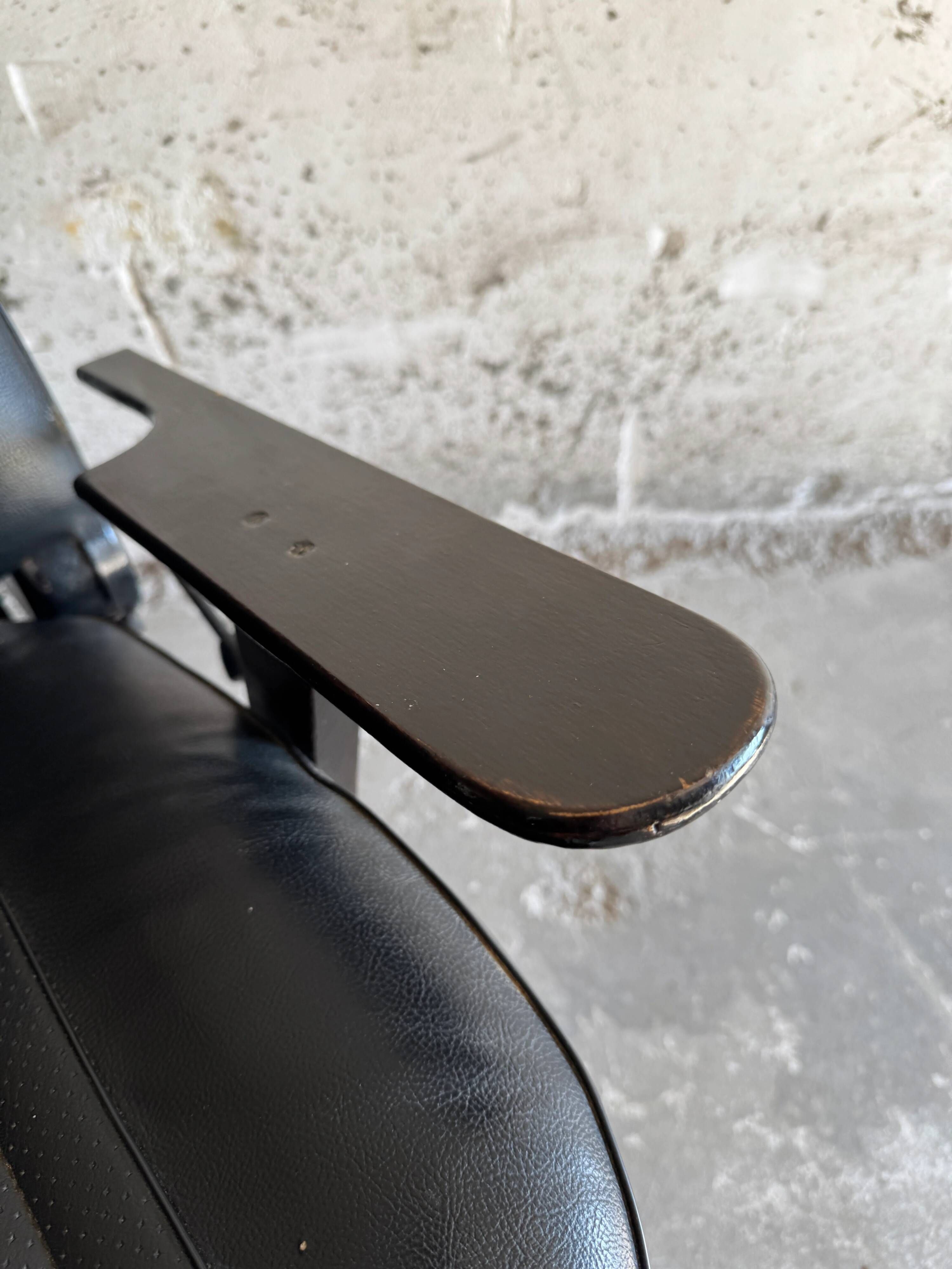 Vintage racing seat in black faux leather