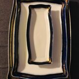 Series of 3 imperial porcelain trays Russia Kuznetsov