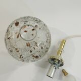 Doria Leuchten pendant lamp, textured Murano glass globe and brass,