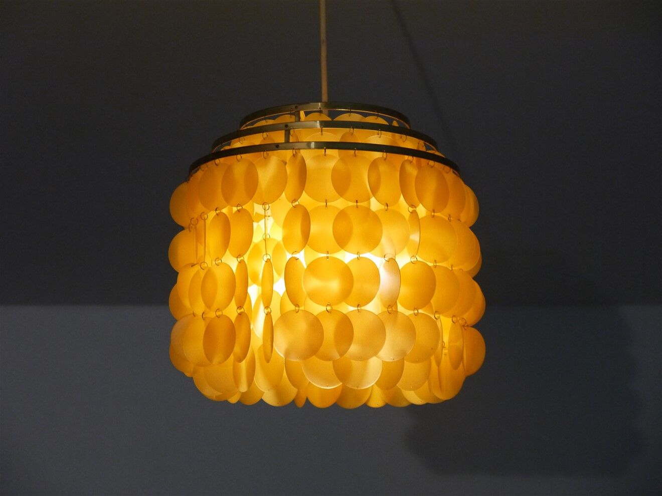 Scandinavian suspension in brass and grapevines 1970
