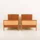 Danish modern teak, oak and cane beds in Hans Wegner style, set of 2 1960s