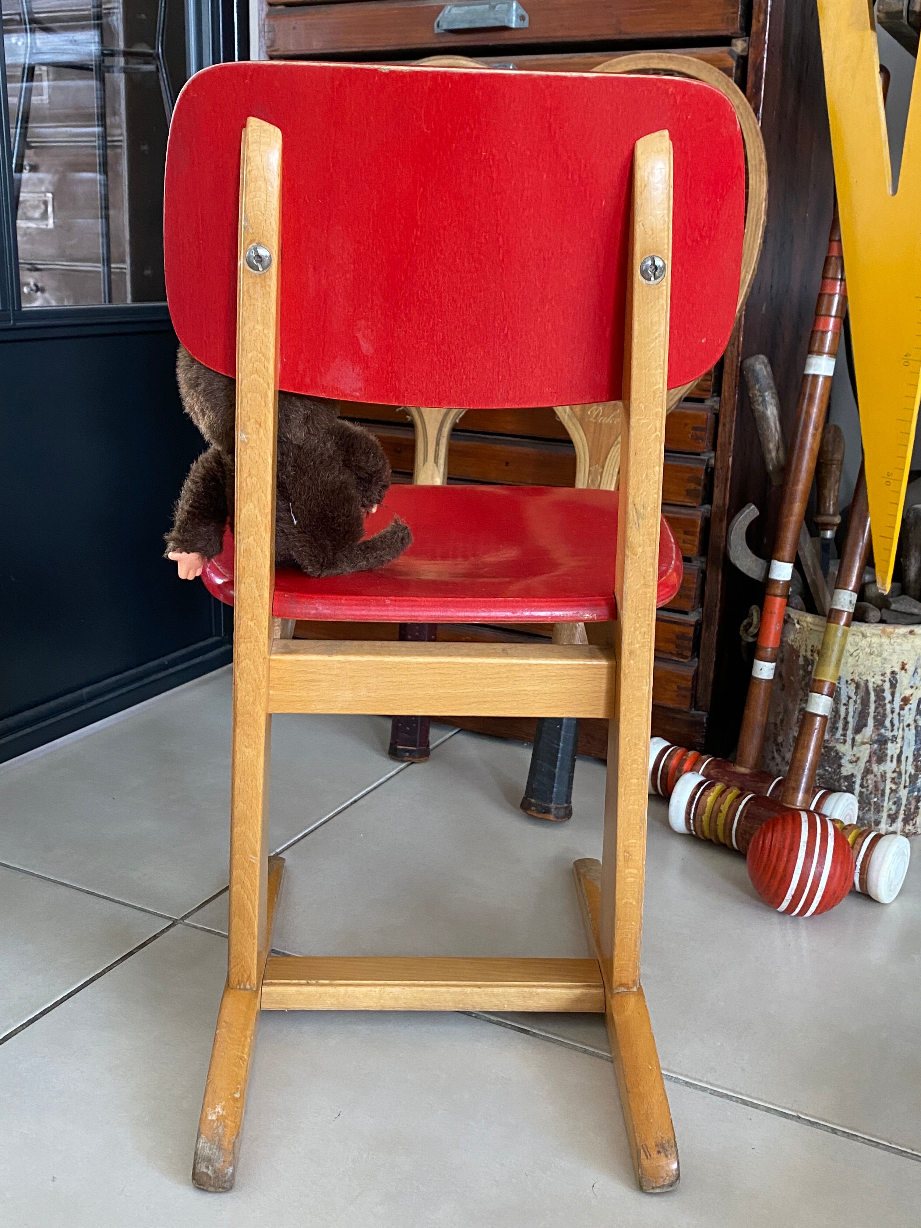Chaise enfant Casala vintage rouge