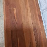 Scandinavian vintage floor 1960 solid exotic wood and chrome metal gold 82x83