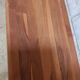 Etagere vintage scandinave 1960 bois exotique massif et metal chromé or 82x83
