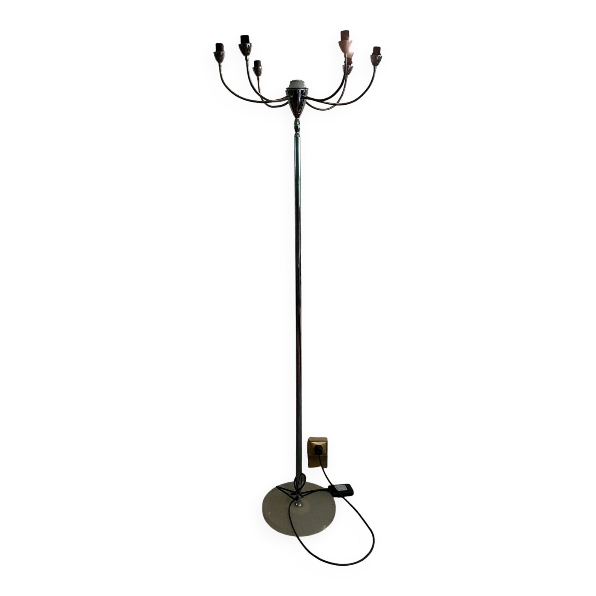 Vintage chrome floor lamp 6 lights – Space Age design from the 1970s