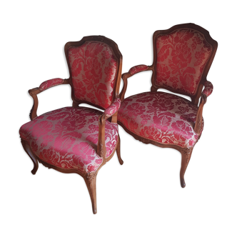 Pair of armchairs Louis XV era, circa 1760