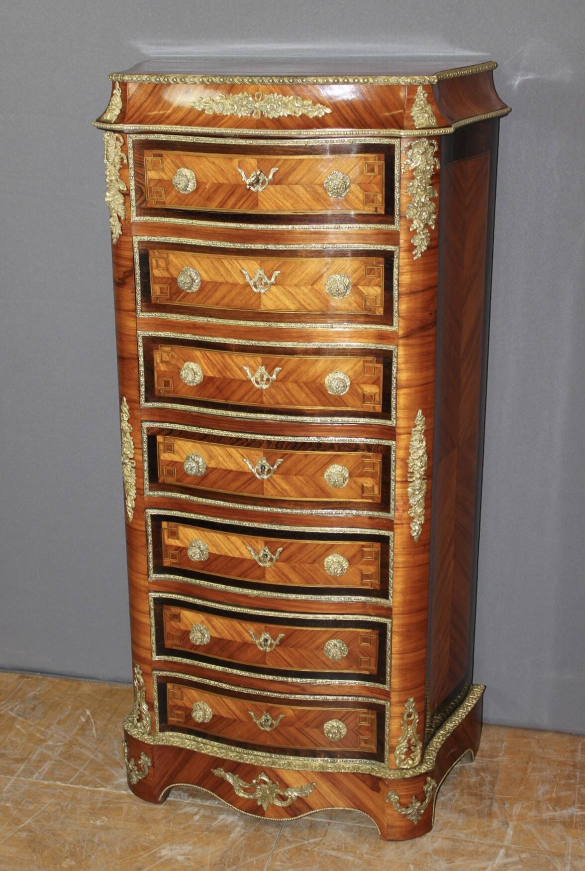 Napoleon III secretary in marquetry and bronze 19th century