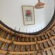 Miroir vintage 1960 soleil rotin style ORTF - 83 x 65 cm