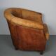 Vintage dutch cognac colored leather club chair