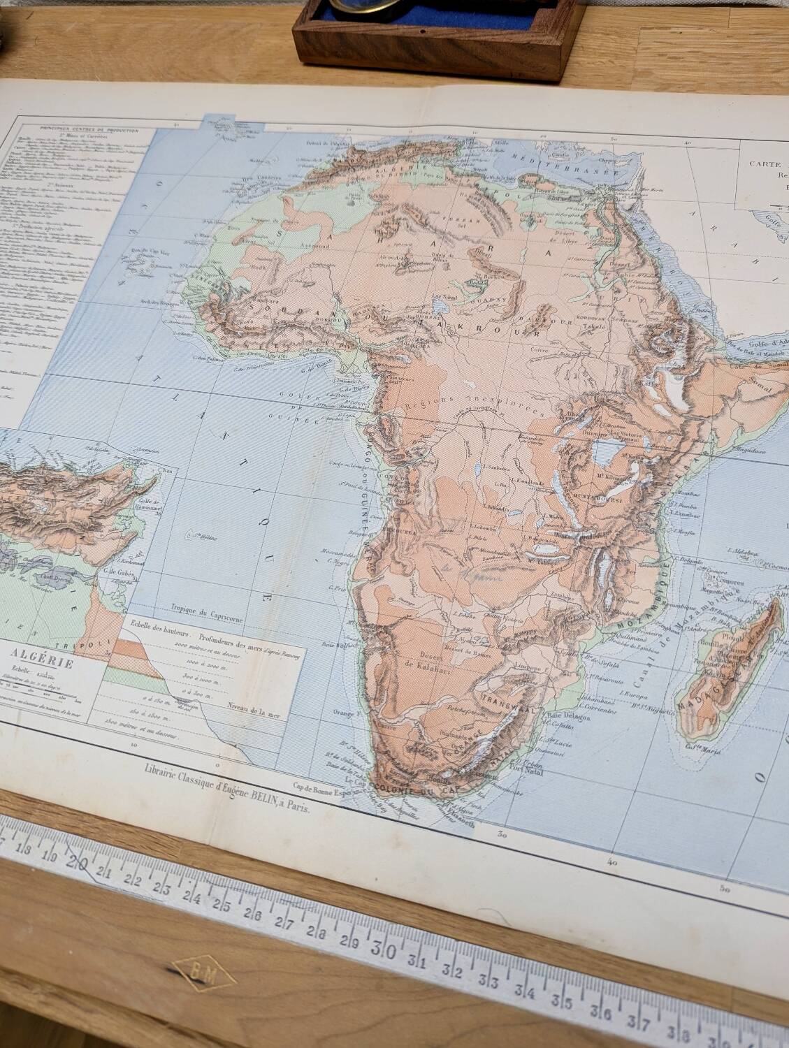Africa, original map printed in 1892.