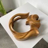 Vase sculpture en bois