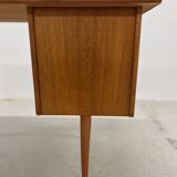 Small Danish Teak Asymmetrical Desk, 1960s.