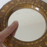 Petit miroir mural vintage en bois sculpté à la main, miroir de ferme fait à la main