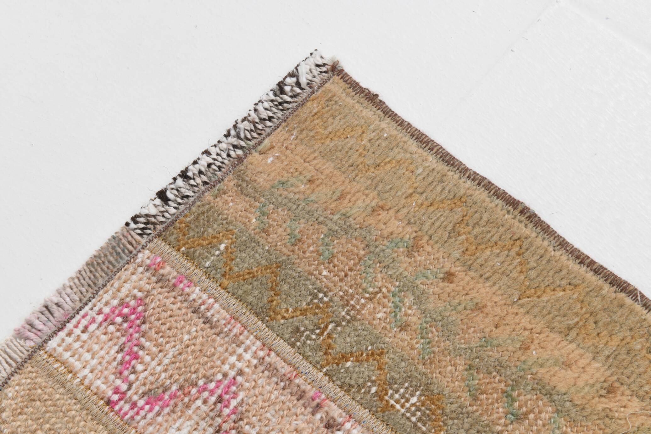 2x9 Brown Cream Persian Vintage Runner Rug, 65x265Cm