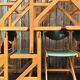 Vintage multicolour Bauhaus-style wooden chair
