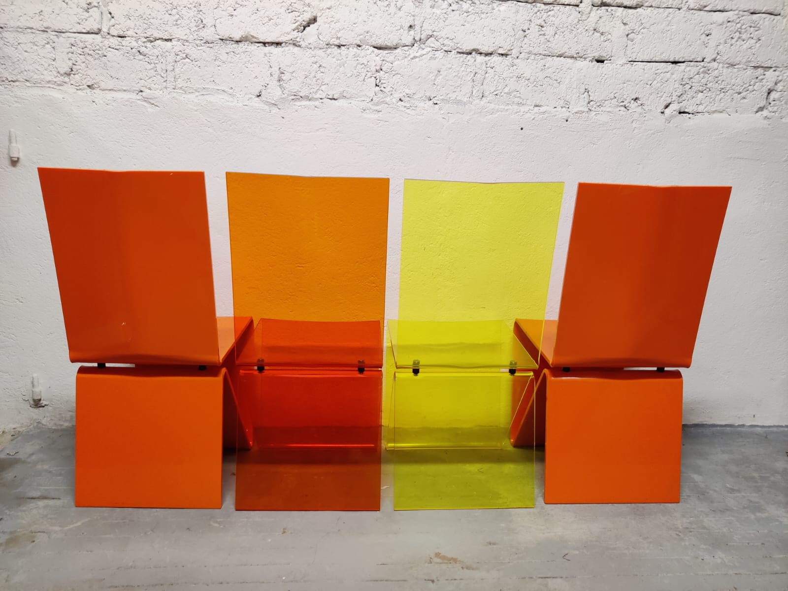 Set of 4 chairs "Pli" Roche Bobois