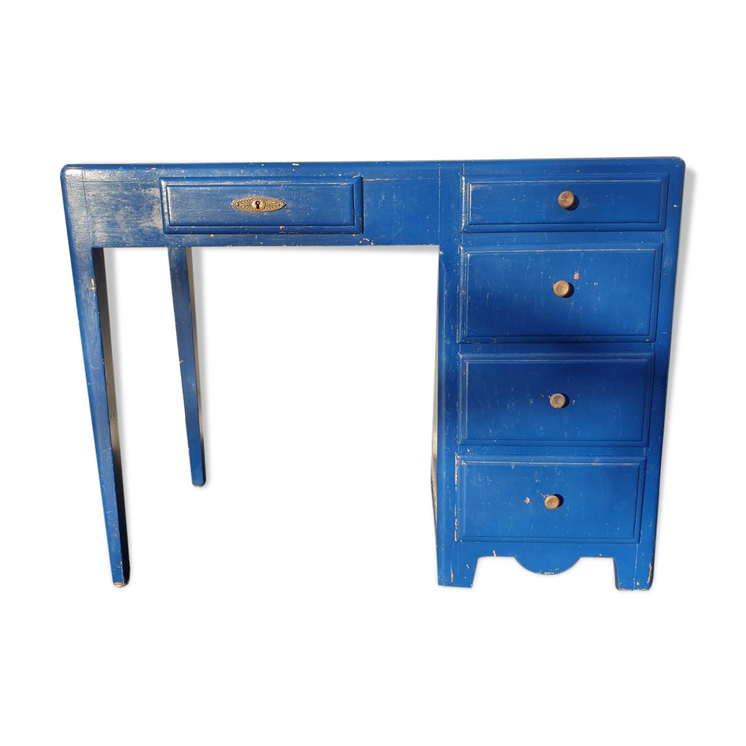 Art deco office blue roy 5 drawers
