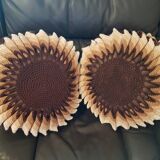 Set of 2 crochet cushions 70s