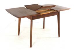 Table à manger rectangulaire extensible en teck - design néerlandais mid-century moderne