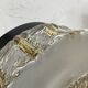 Wall-mounted ceiling light with transparent and amber glass, vintage luminaire.