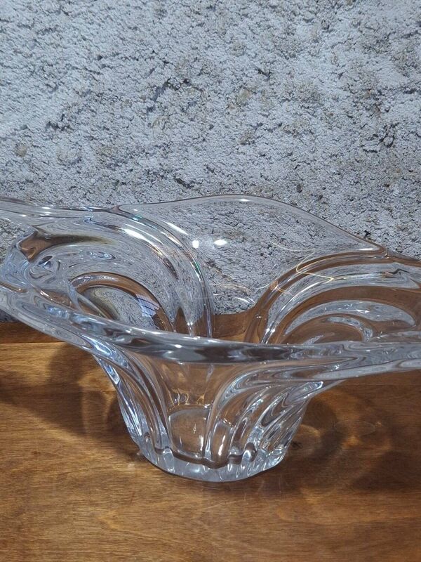 Spectaculaire coupe centre de table cristal de Vannes signee