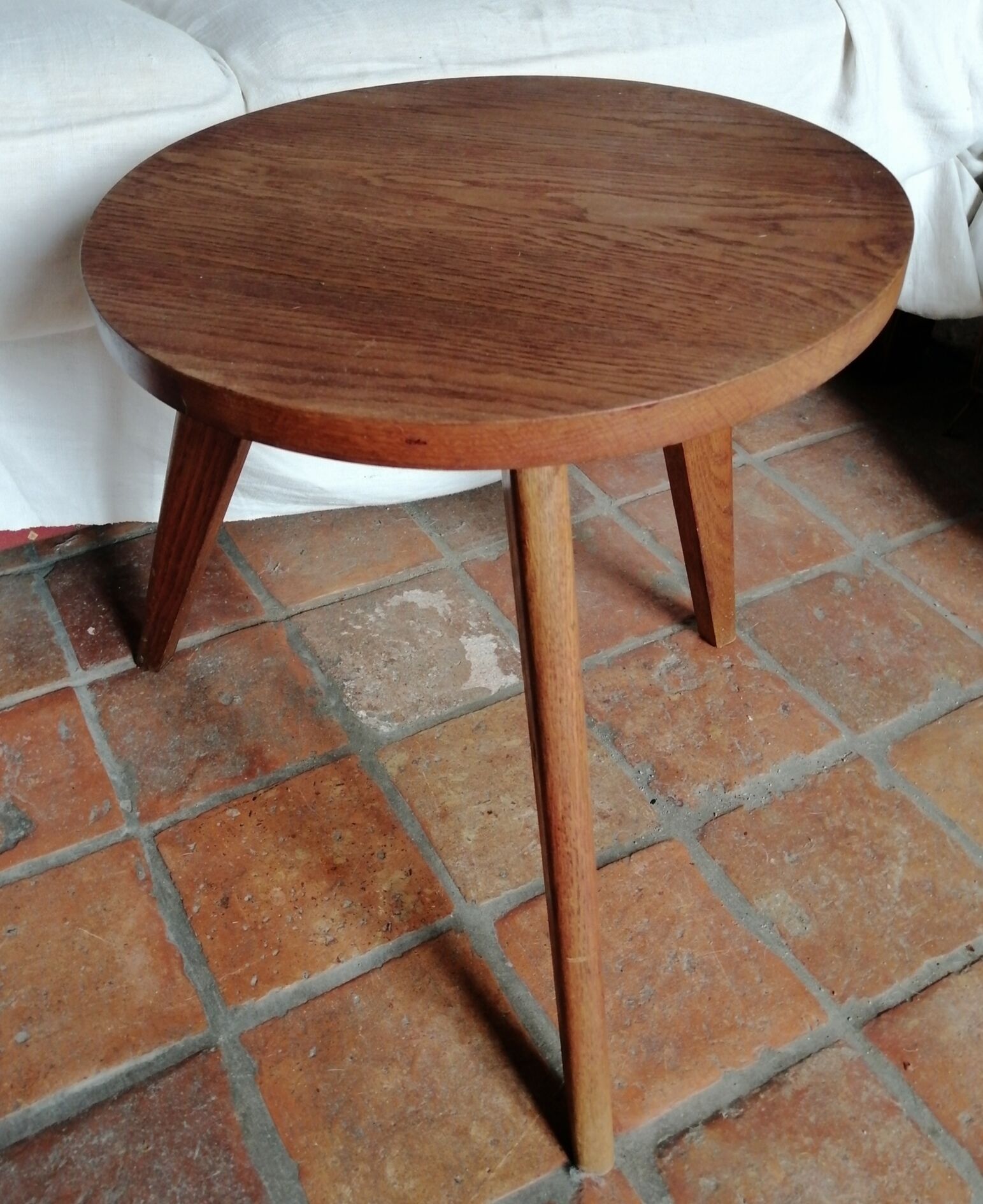 Tripod wooden coffee table