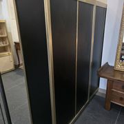 Bibliothèque design années 70 metal doré bois laqué