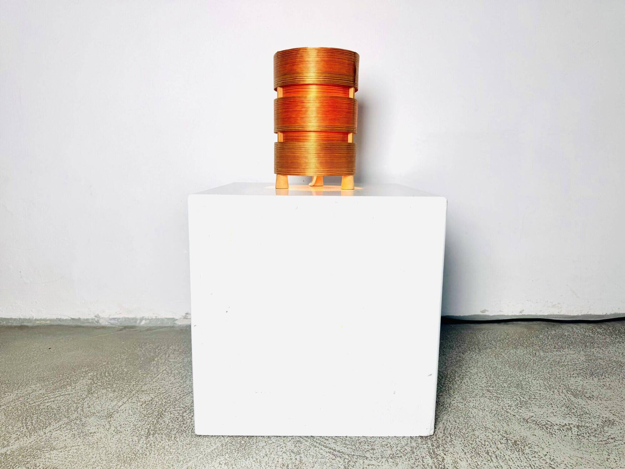 Tripod Pine Veneer Table Lamp By Hans-Agne Jakobsson For Ab Markaryd, Sweden 1960S