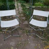 Pair of chrome armchairs, 1970